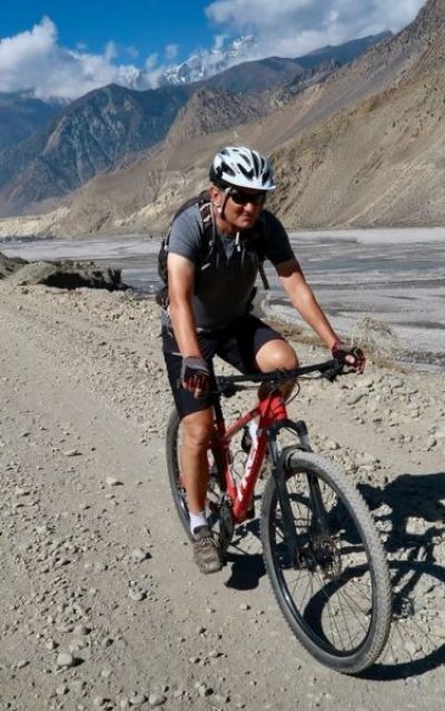  Alan Goddard Cycling on the  tour with redspokes